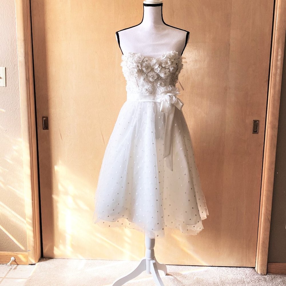 NWT Vintage Sz 8 Lo-Ve-La Floral Short Wedding